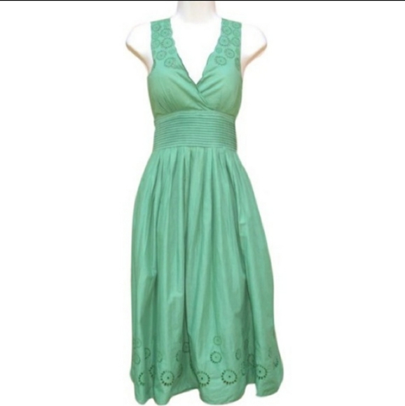 Eliza J Dresses & Skirts - Eliza J Eyelet Green Midi Dress